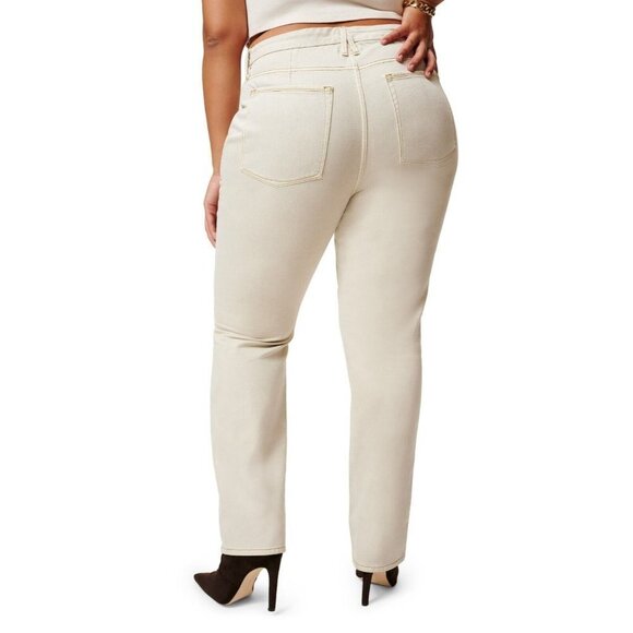 GOOD AMERICAN Woman's Good '90s Cream Icon Straight Leg Jeans Size 16 - Picture 9 of 9